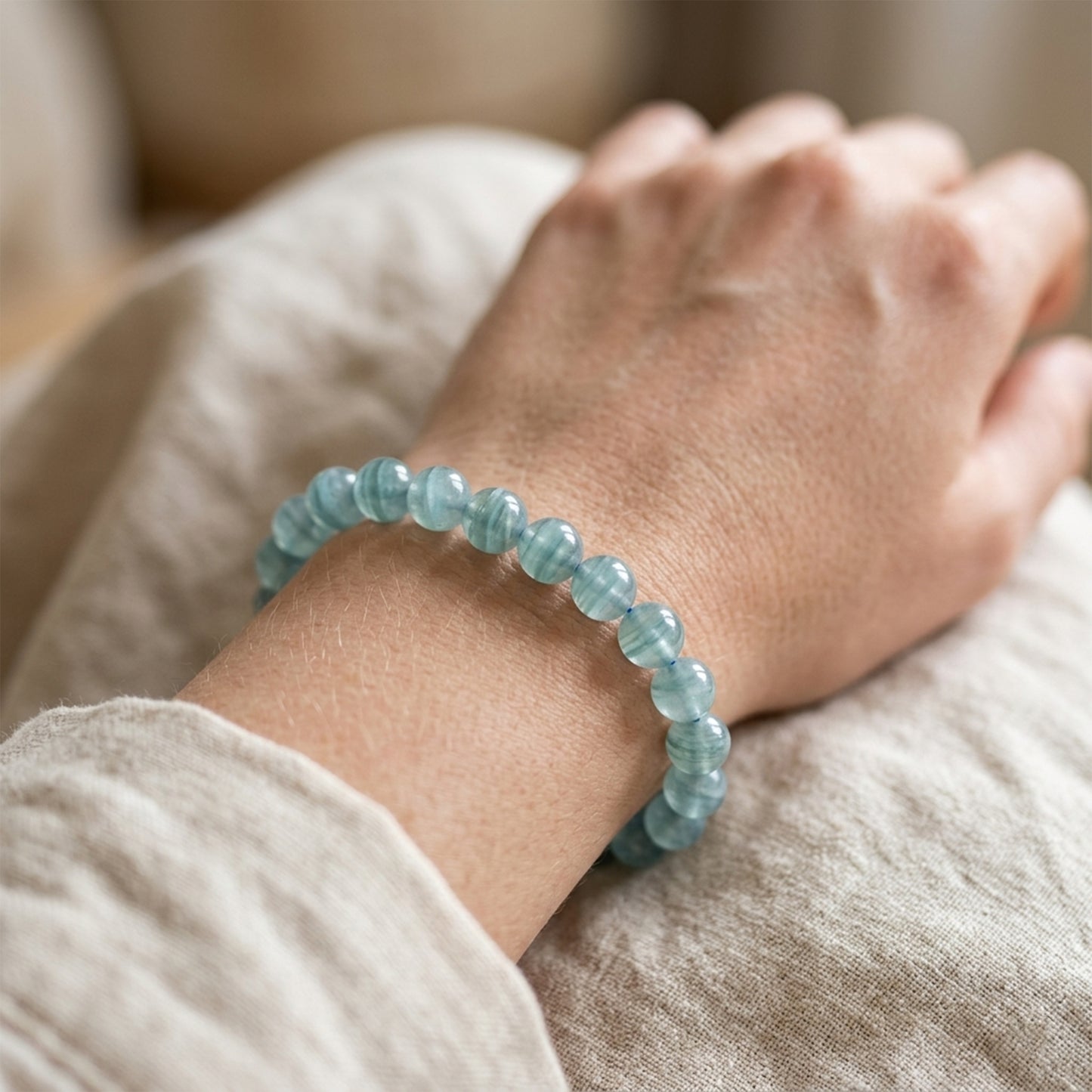 Natural Blue Calcite Stone Bracelet