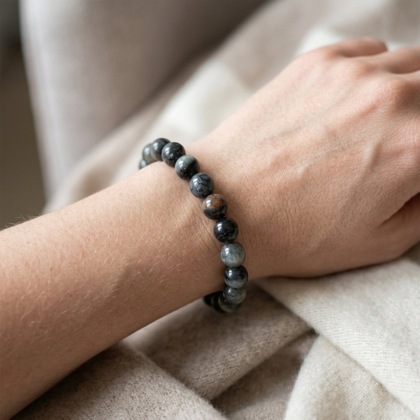 Natural Black Cats Eye Bracelet