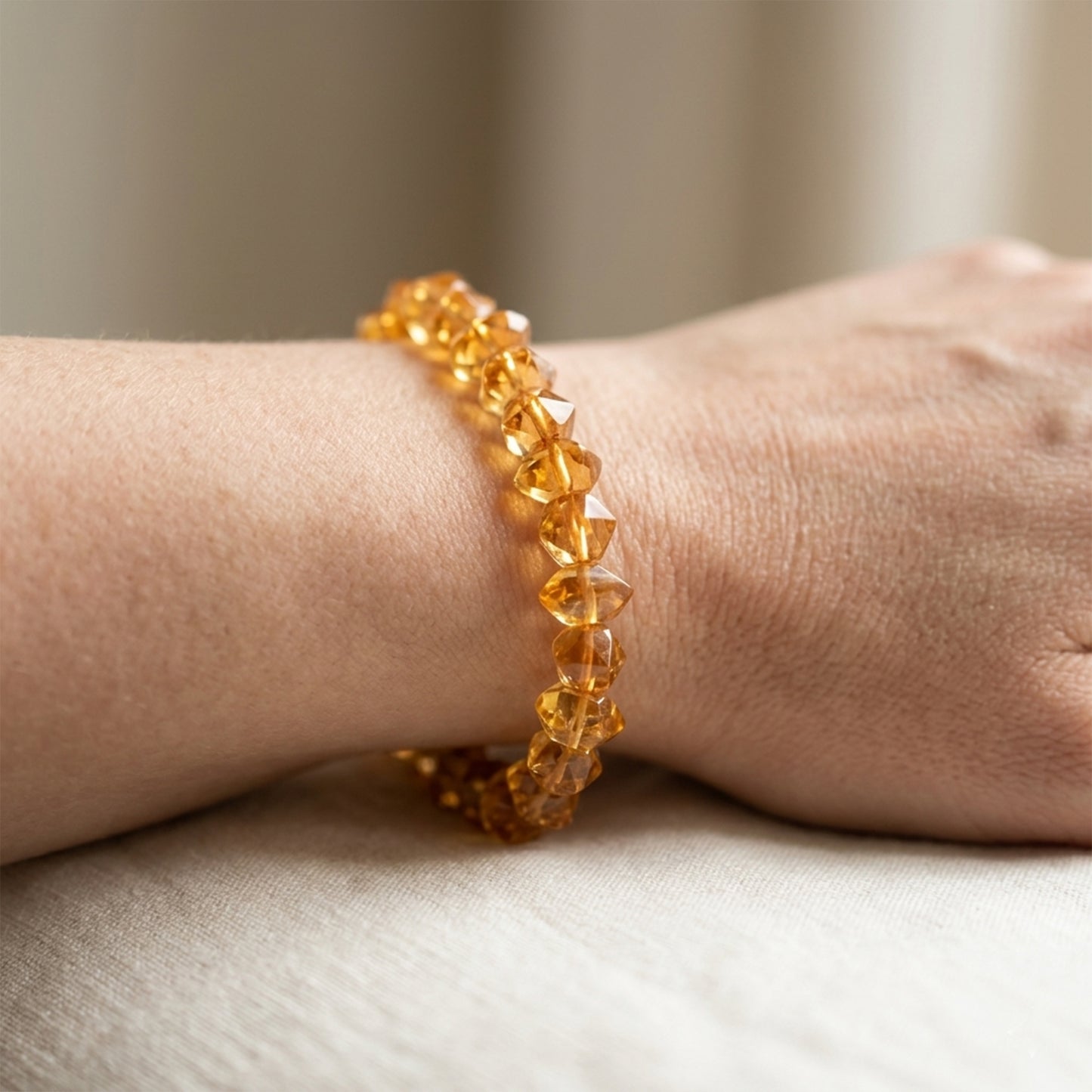 Natural Citrine Stone Tumbled Bracelet