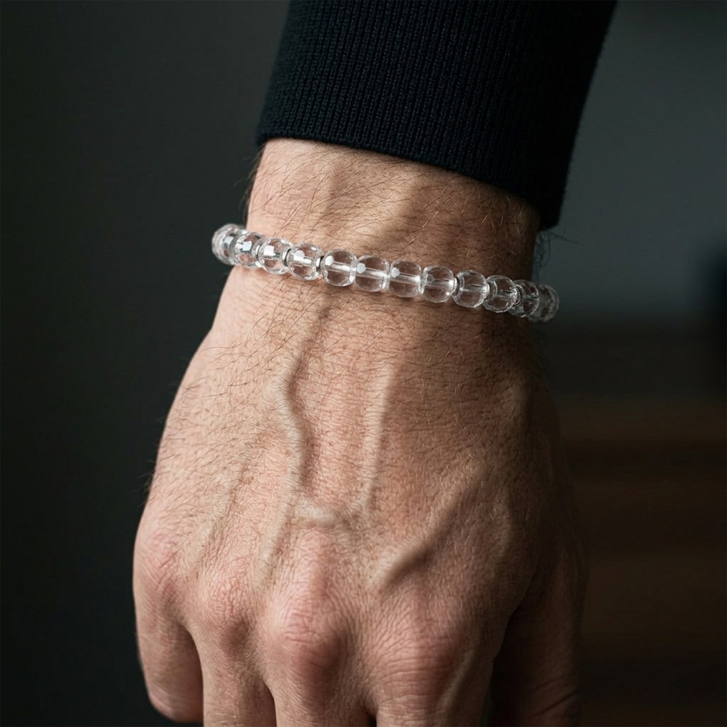 Natural Clear Quartz Stone Band Bracelet Natural Clear Quartz Stone Bracelets
