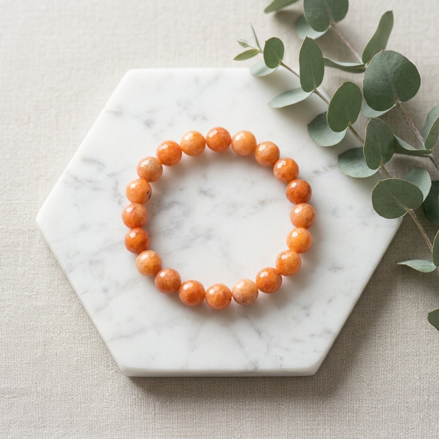 Natural Orange Sunstone Bracelet