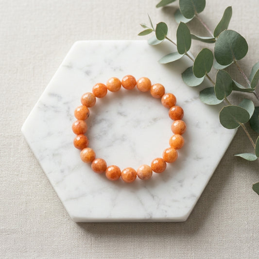 Natural Orange Sunstone Bracelet