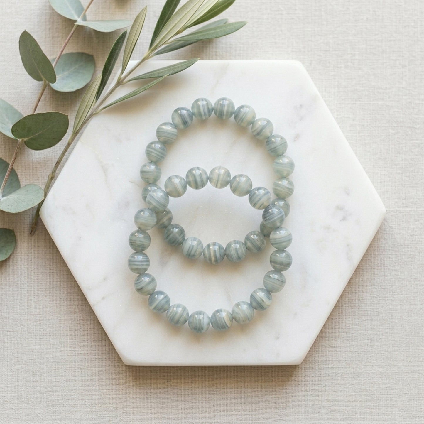 Natural Blue Calcite Stone Bracelet