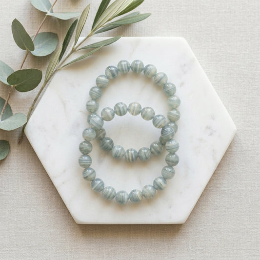 Natural Blue Calcite Stone Bracelet