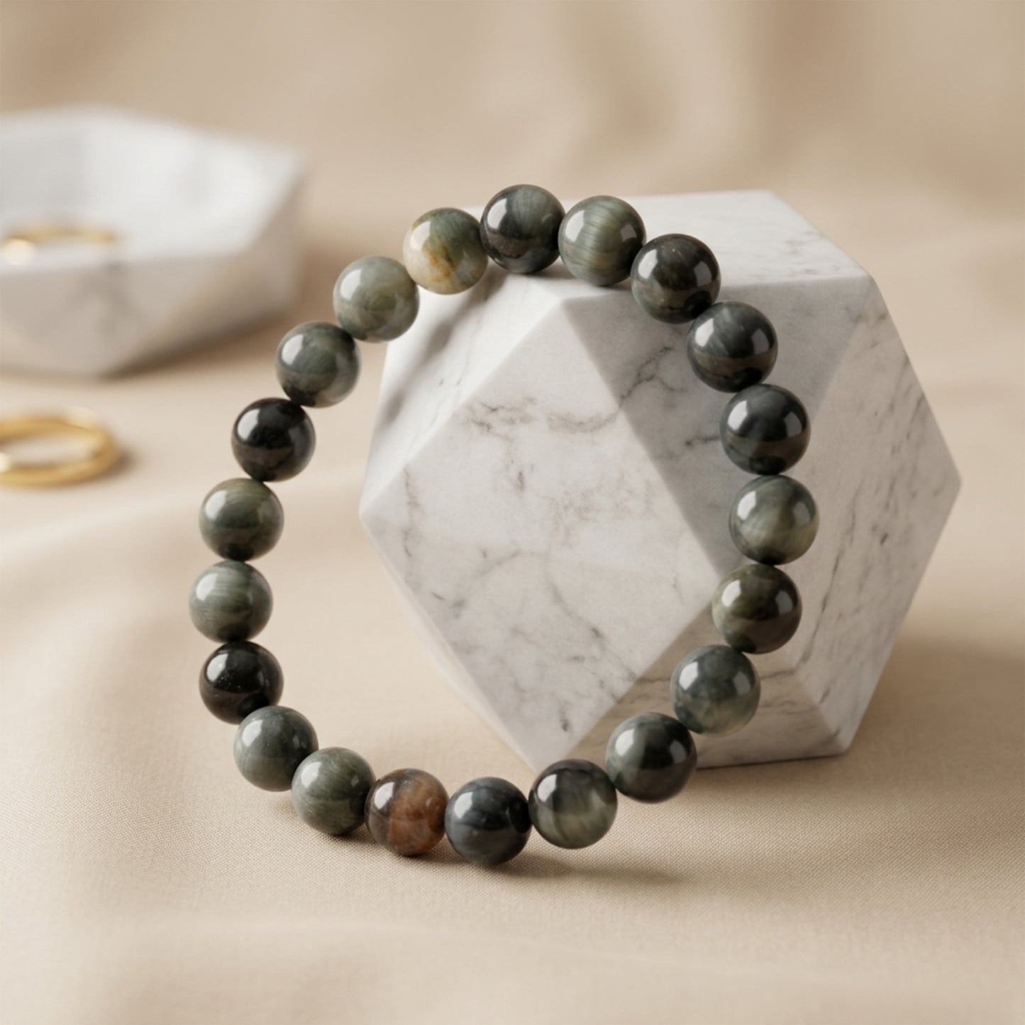 Natural Black Cats Eye Bracelet