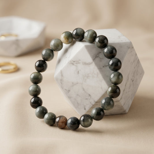 Natural Black Cats Eye Bracelet