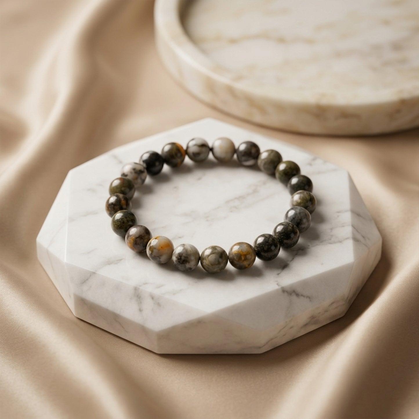 Natural Gray Jasper Stone Bracelet