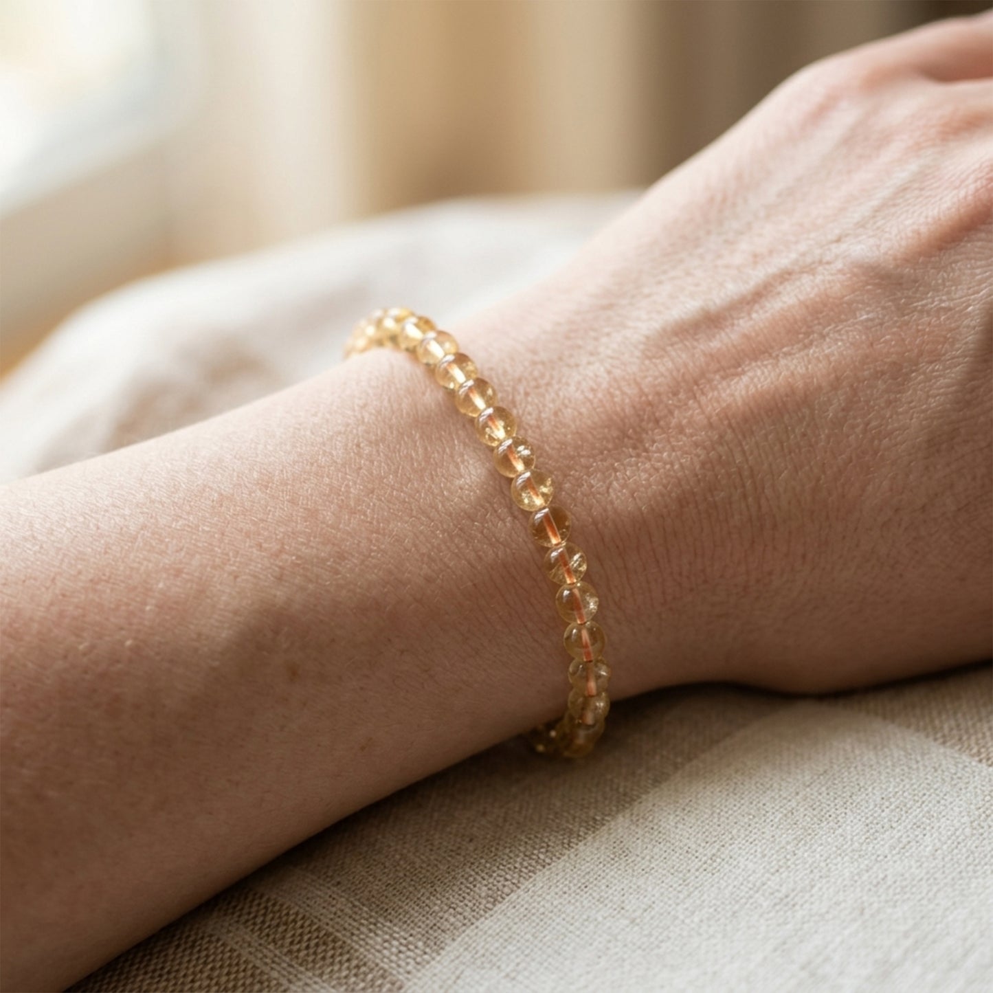 Natural Citrine Bangle Bracelet