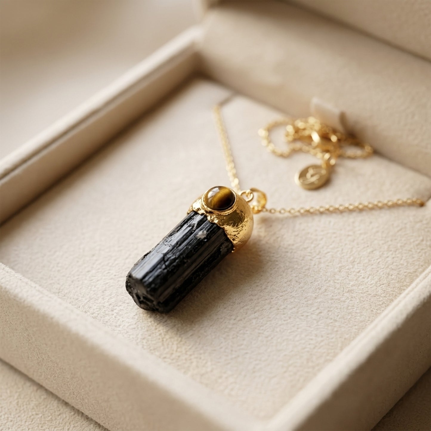 Natural Raw Black Tourmaline Pendent