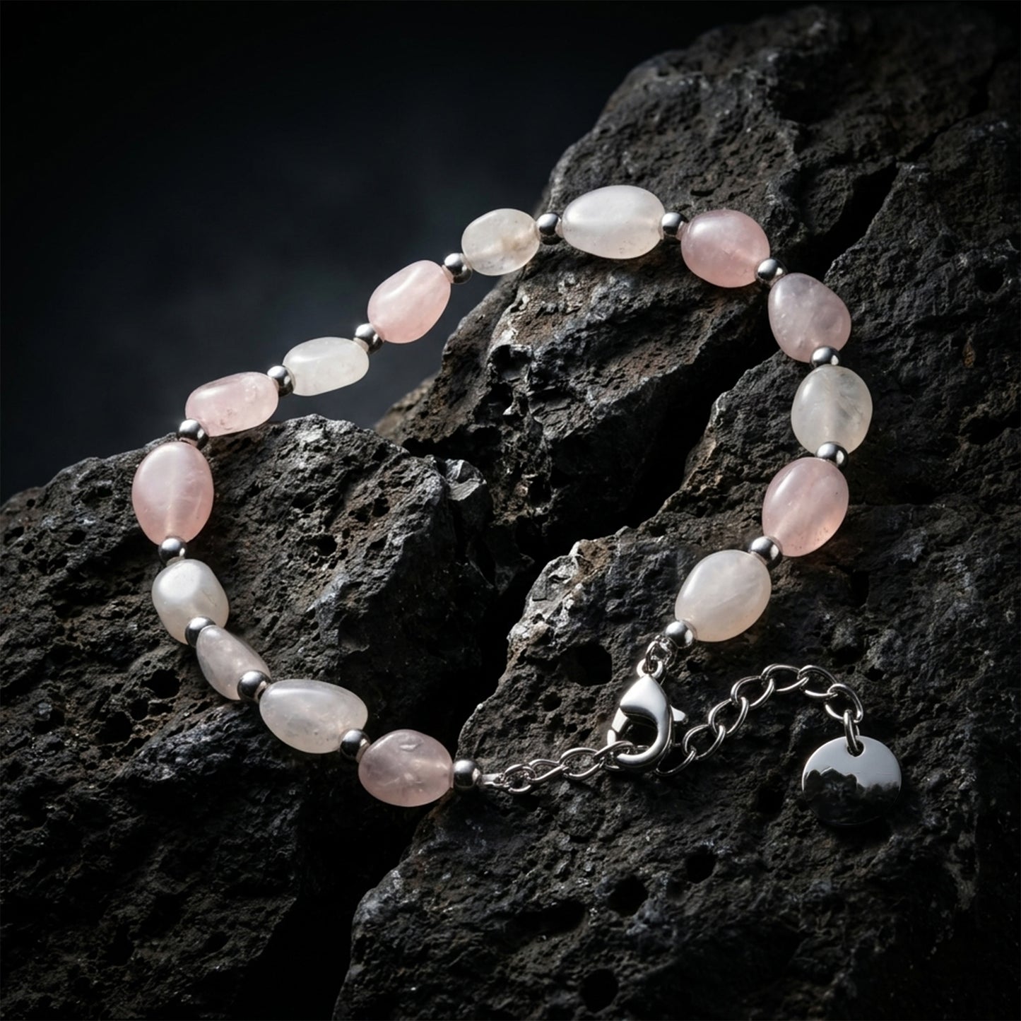 Natural Rose Quartz Tumbled Bracelet