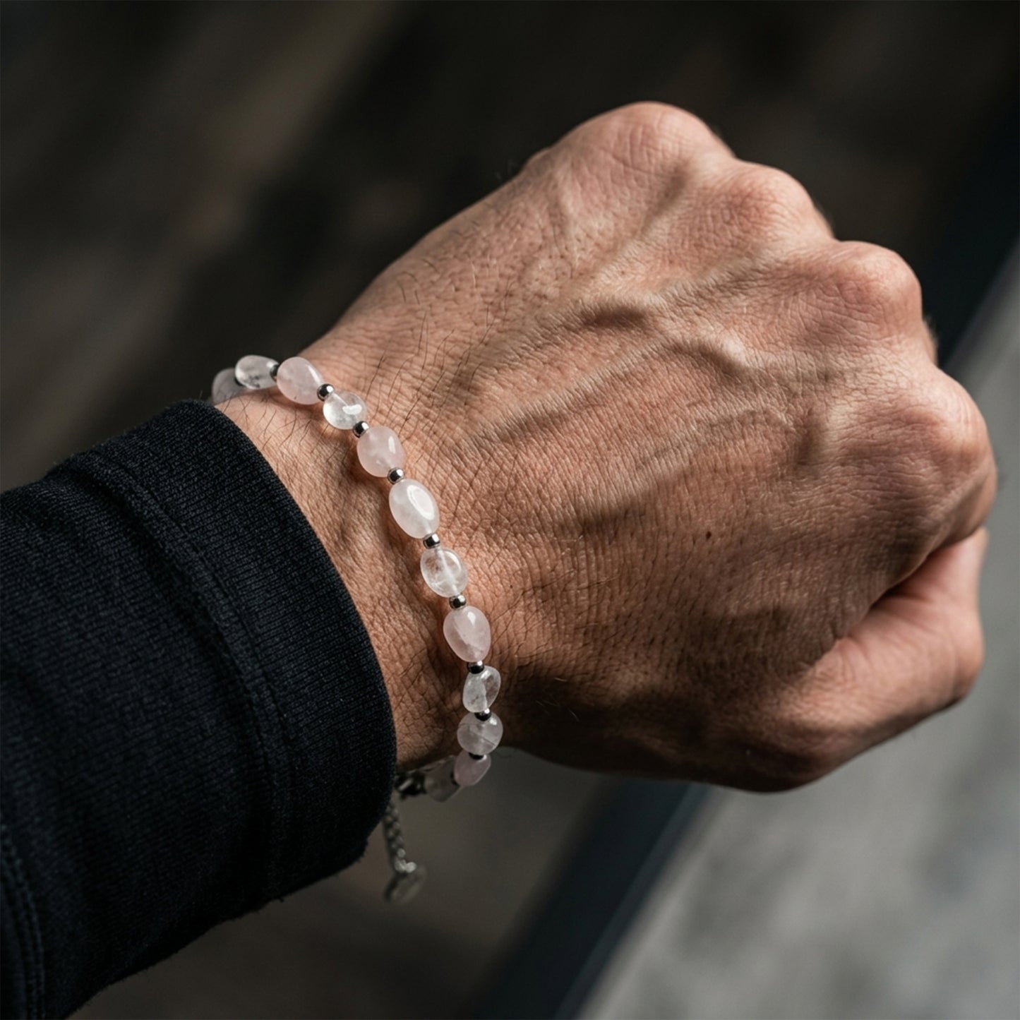 Natural Rose Quartz Tumbled Bracelet