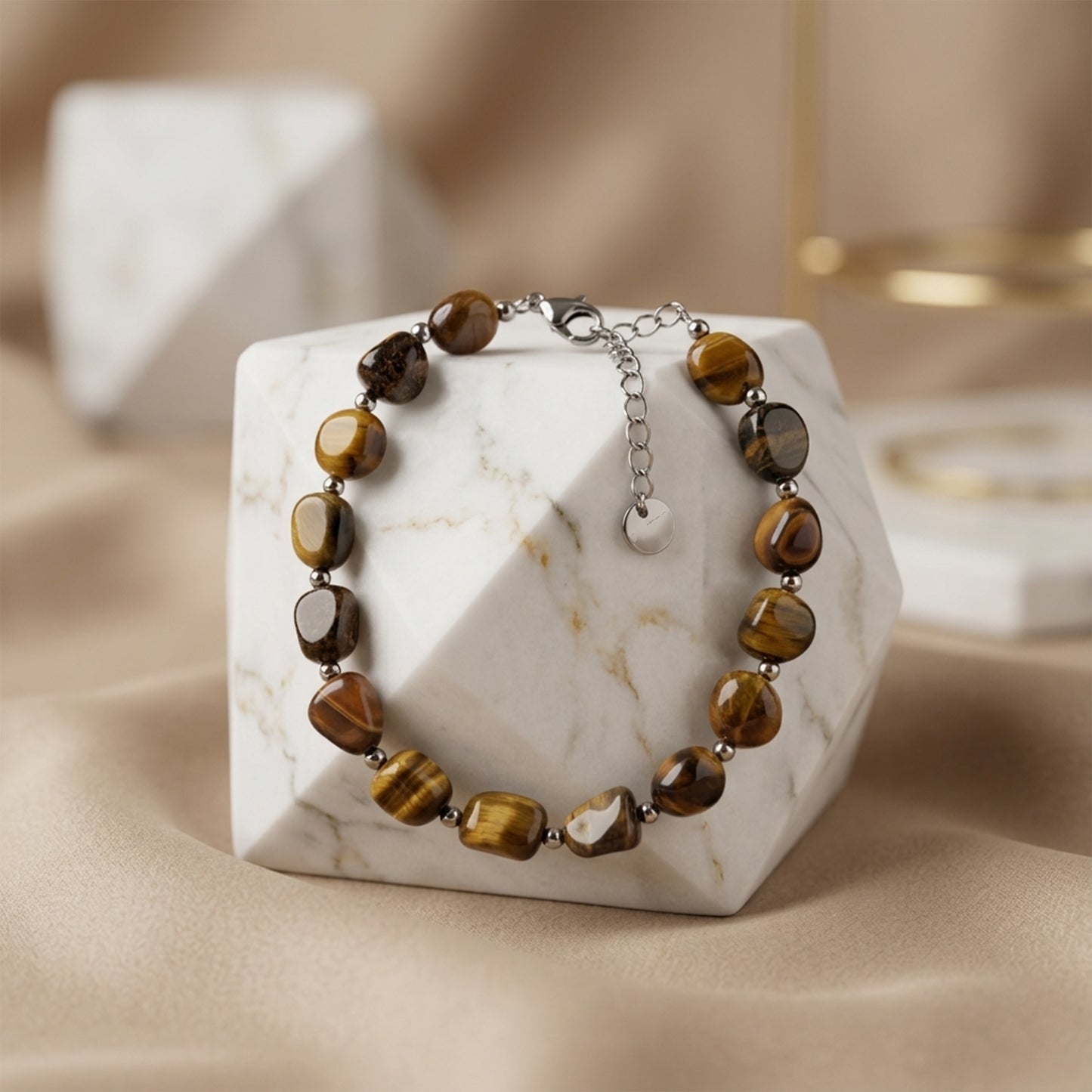 Natural Tiger Eye Tumbled Bracelet