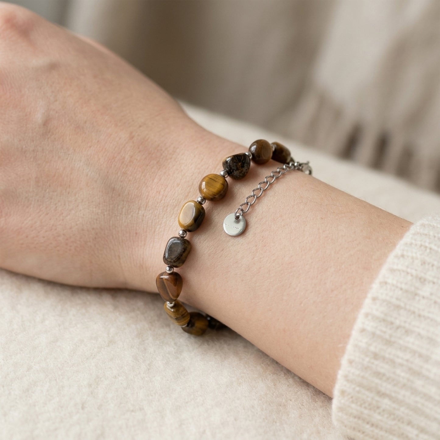 Natural Tiger Eye Tumbled Bracelet