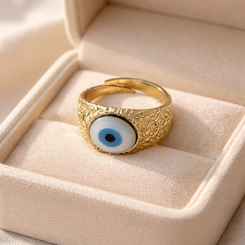 Evil Eye Ring - Turkish Blue Eye Stacking Ring