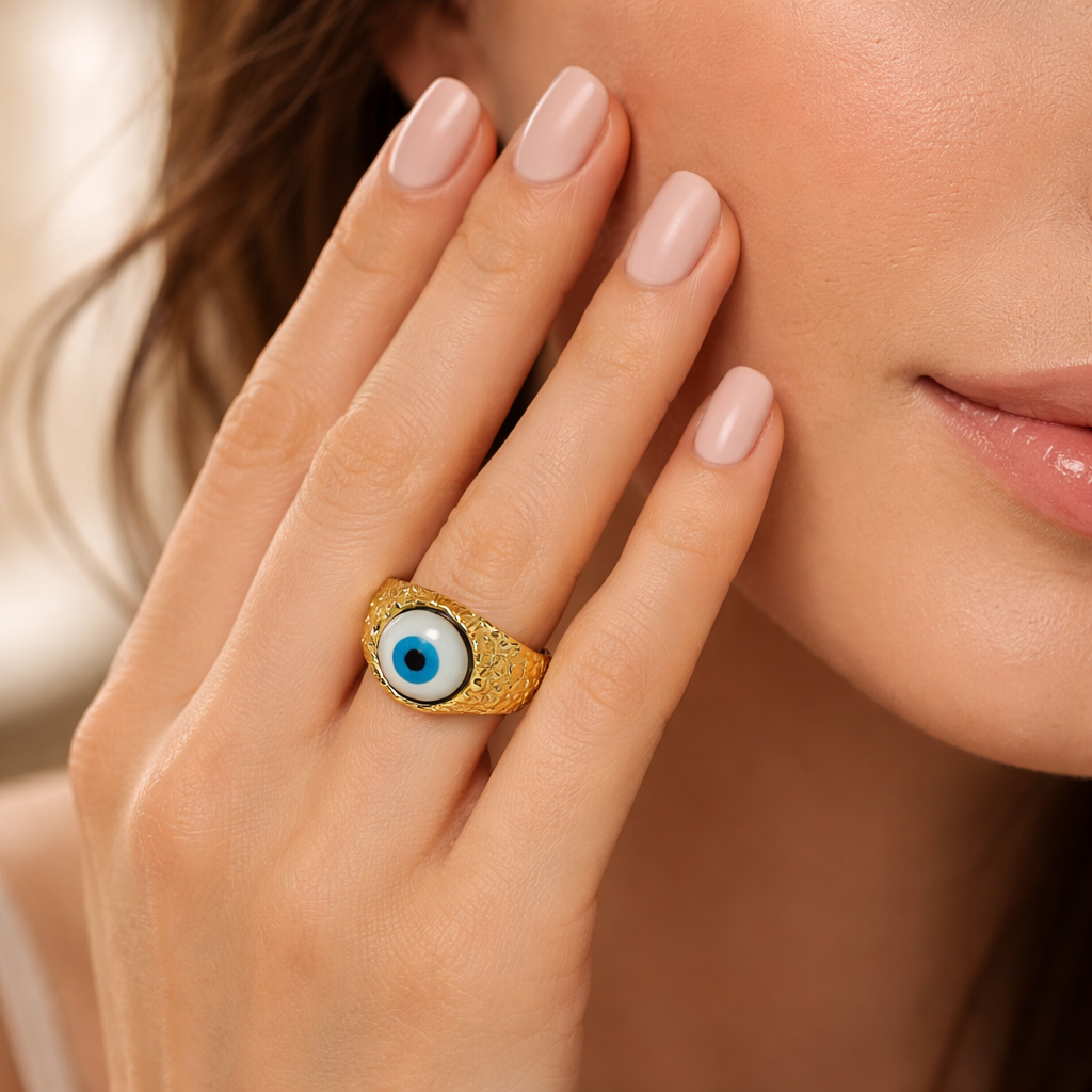 Evil Eye Ring - Turkish Blue Eye Stacking Ring