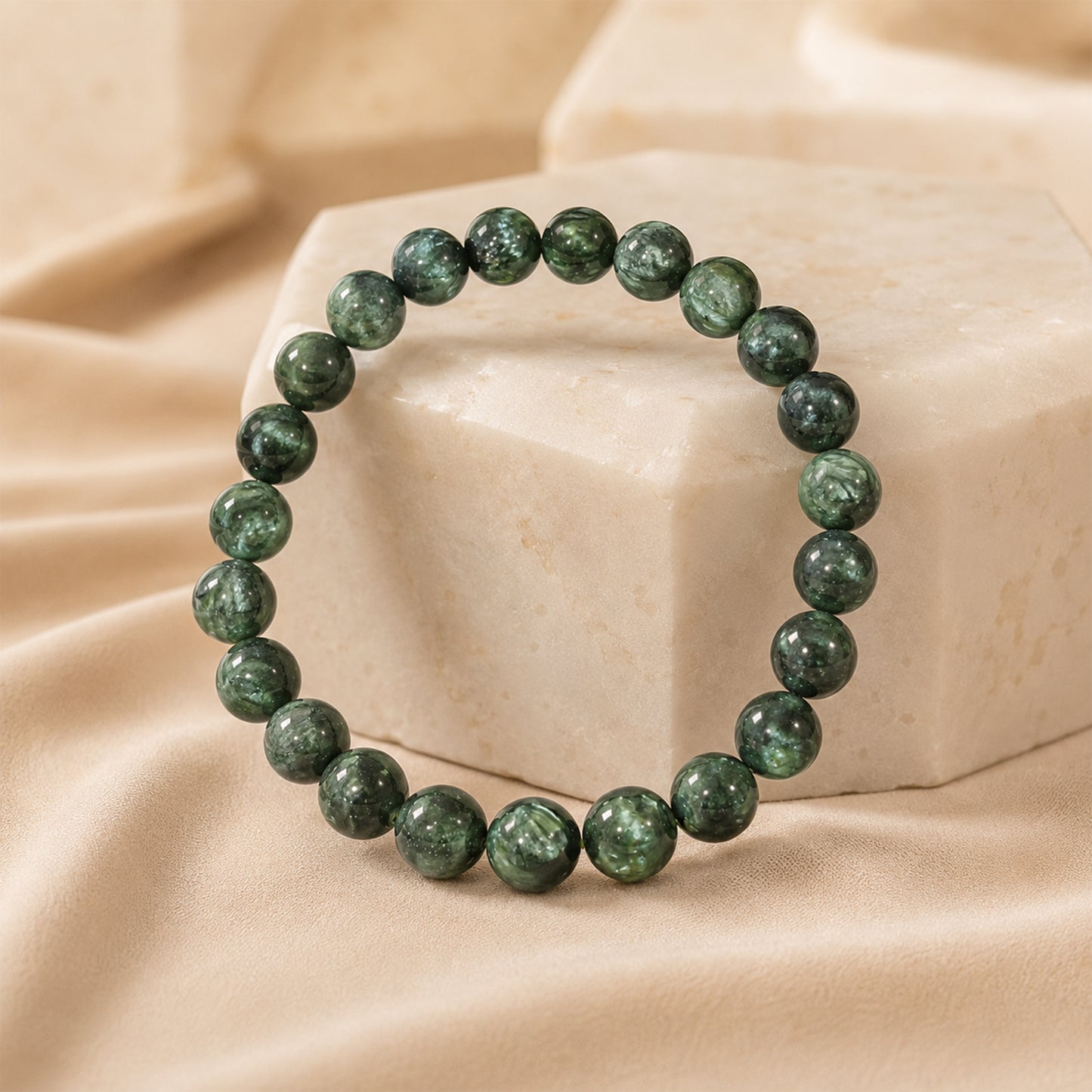 Green Lithium Mica Stone Bracelet