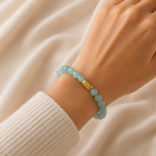Natural Serene Amazonite Stone Bracelet with Magnet Lock