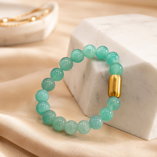 Natural Serene Amazonite Stone Bracelet with Magnet Lock
