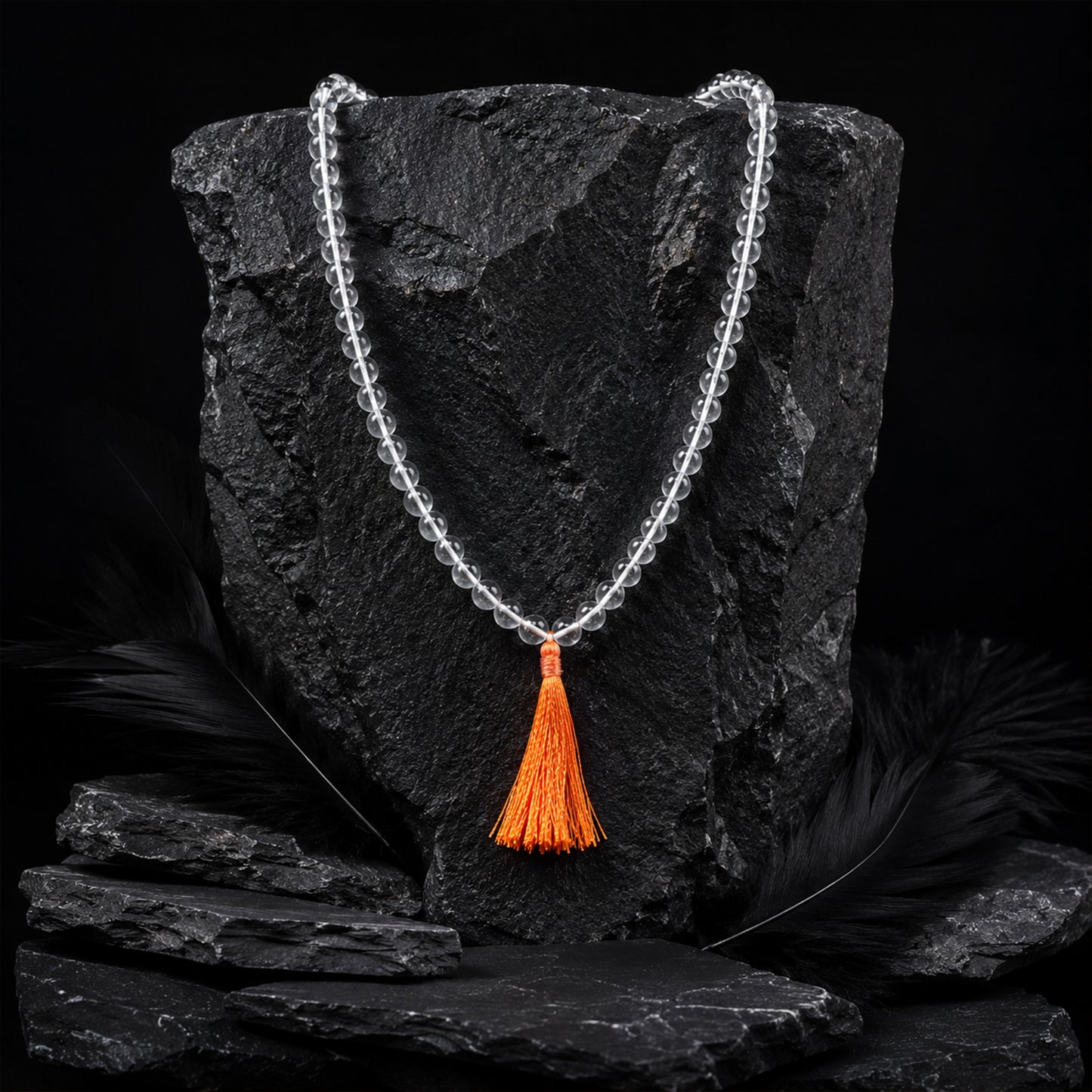 Crystal Clear Quartz 108 Beads Japa Mala