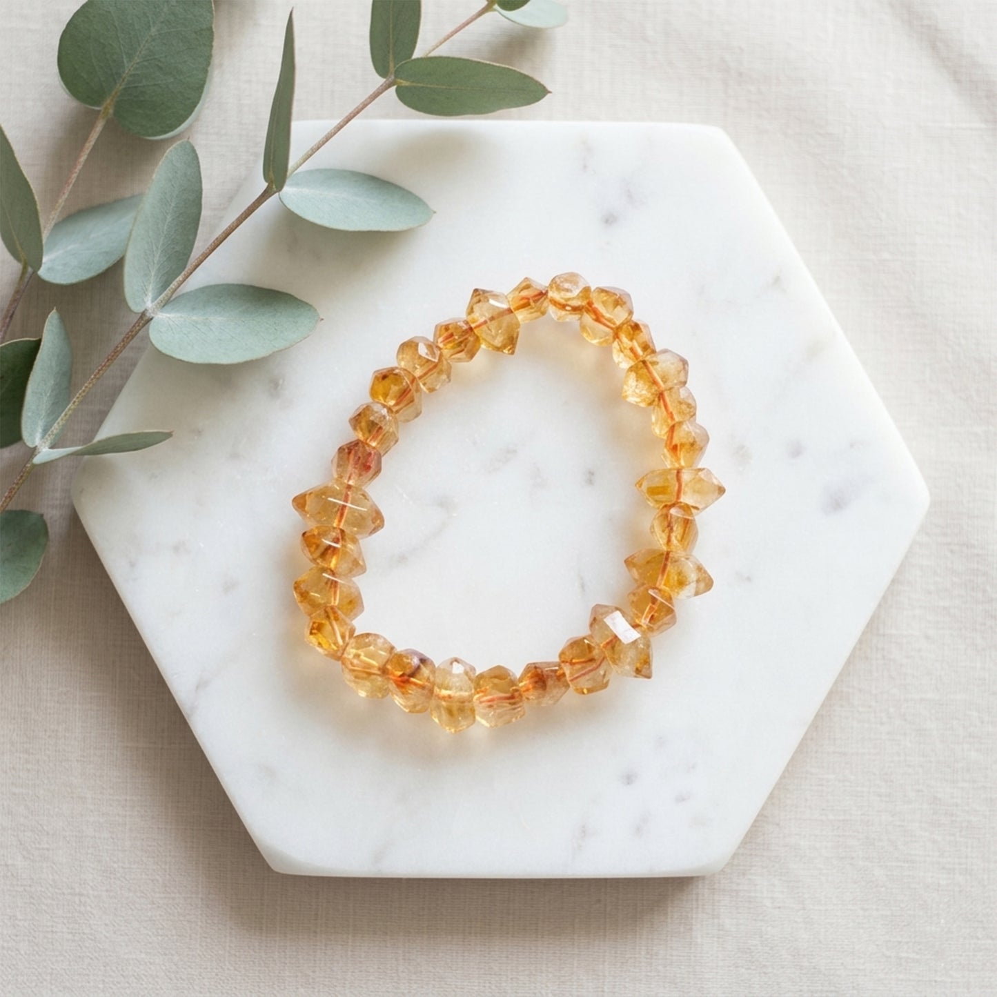 Natural Citrine Stone Tumbled Bracelet
