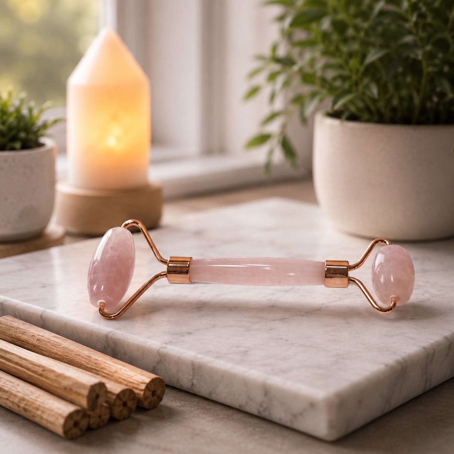 Natural Rose Quartz Roller