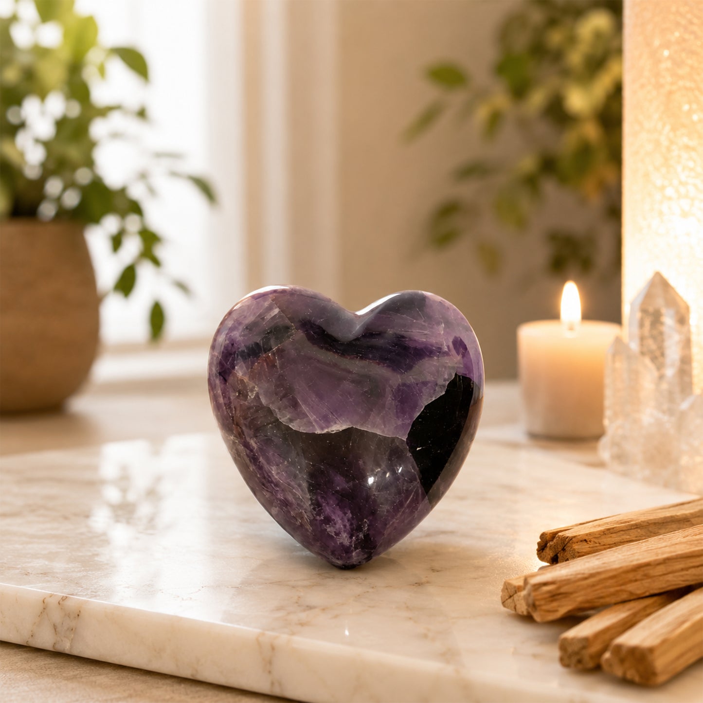 Amethyst Heart Stones